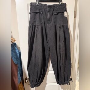 Free People Charcoal Cargo Pants